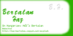 bertalan haz business card